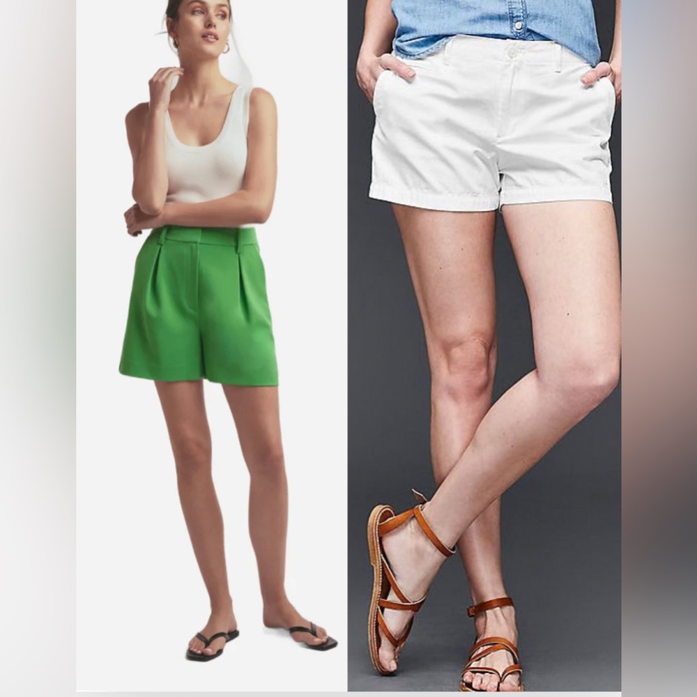 2 pairs of shorts: gap, green, white